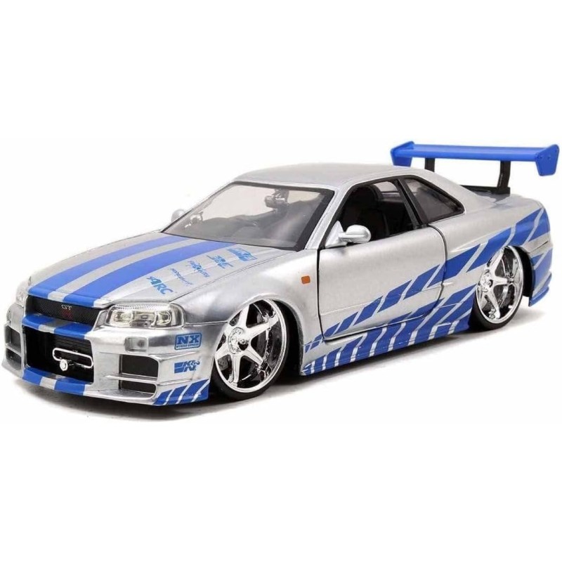 Jada Toys, Fast e Furious 2002 - Accessori Nissan Skyline GTR R34, colore: Blu scala 1:24