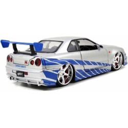 Jada Toys, Fast e Furious 2002 - Accessori Nissan Skyline GTR R34, colore: Blu scala 1:24