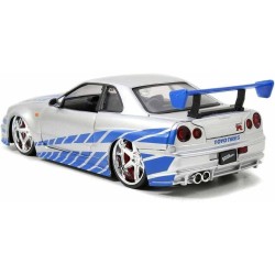 Jada Toys, Fast e Furious 2002 - Accessori Nissan Skyline GTR R34, colore: Blu scala 1:24