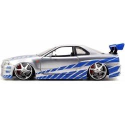 Jada Toys, Fast e Furious 2002 - Accessori Nissan Skyline GTR R34, colore: Blu scala 1:24