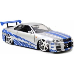 Jada Toys, Fast e Furious 2002 - Accessori Nissan Skyline GTR R34, colore: Blu scala 1:24