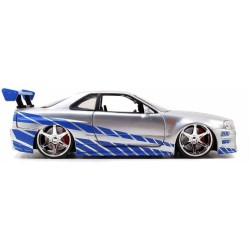Jada Toys, Fast e Furious 2002 - Accessori Nissan Skyline GTR R34, colore: Blu scala 1:24