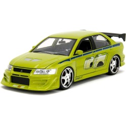 Jada - Fast and Furious Modellino auto Mitsubishi Lancer Evolution VII di Brian - Scala 1:24 - 20cm - colore verde