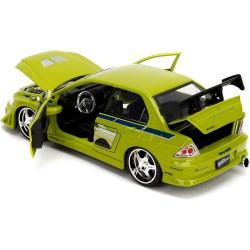 Jada - Fast and Furious Modellino auto Mitsubishi Lancer Evolution VII di Brian - Scala 1:24 - 20cm - colore verde