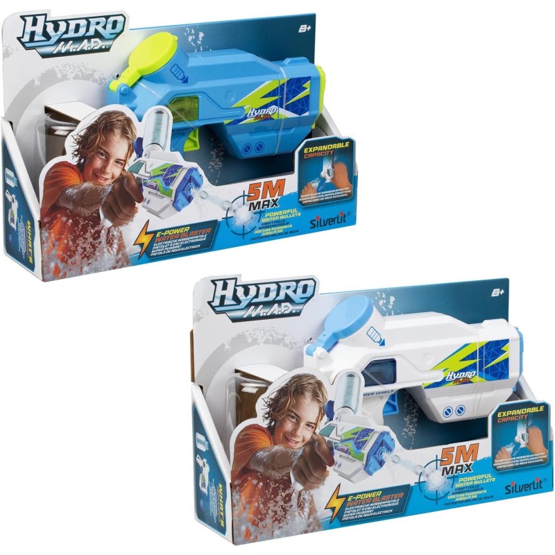 Hydro M.A.D. Mini Blaster, mini pistola ad acqua con serbatoio interno ed extra serbatoio da 200 ml, colori assortiti, 1 pezzo