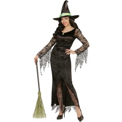 Widmann - Costume da strega, vestito e cappello, maga, travestimento Halloween Tg.M