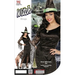 Widmann - Costume da strega, vestito e cappello, maga, travestimento Halloween Tg.M