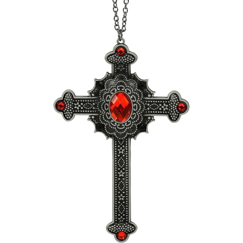 Widmann - Collana con croce da donna, gioiello gotico con ciondolo, accessorio per costume di Halloween e carnevale