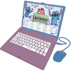 Lexibook, Disney Stitch, Computer educativo bilingue Italiano/Inglese, Giocattolo per Bambini con 124 attività e Giochi di Ling