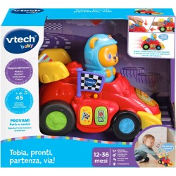 VTech Tobia, Pronti, Partenza, Via!, Macchinina Giocattolo con 2 Modalità di Partenza, Macchinina per Bambini con Più di 45 Can