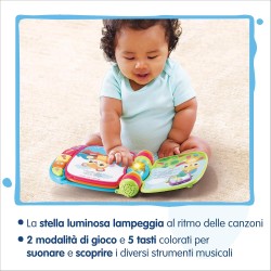 VTech Il Mio Primo Libro Interattivo - Le Mie Tenere Canzoncine, Libro Interattivo per Neonati con Animali in Rilievo, 6 Canzon