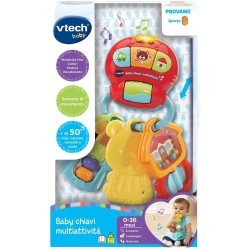 VTech Le Mie Prime Chiavi 3 in 1, Sonaglino Interattivo con Sensore Movimento, Sonaglio Neonato con Pulsante Luminoso, Gioco Ne