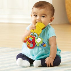 VTech Le Mie Prime Chiavi 3 in 1, Sonaglino Interattivo con Sensore Movimento, Sonaglio Neonato con Pulsante Luminoso, Gioco Ne
