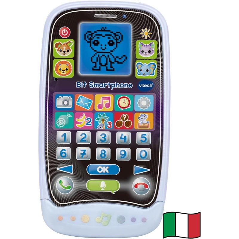 VTech Bit Smartphone, Telefono Educativo per Bambini, 10 Giochi e Attività, Smartphone Bambini con Riconoscimento Vocale e Disp