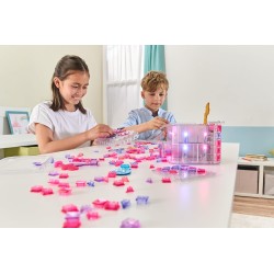 VTech Mosaic Magic Lights Scrigno Portagioie, Portagioie Bambina Luminoso, Personalizzabile con 200 Tessere Mosaico, 4 Statuine