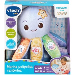 VTech Marina Polipetta Canterina, Animale Peluche Interattivo con 18 Canzoni, Melodie, Modalità Musica e Natura, 3 Pulsanti Int
