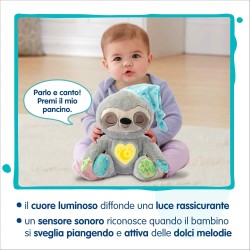 VTech Dormiglione, Dolce Nanna, Peluche con Luce Notturna Bambini, Luce Musicale con 25 Melodie e 3 Canzoni, 3 Modalità di Asco