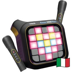 VTech Karaoke Light Party, Microfono per Karaoke con Altoparlante, 2 Microfoni Wireless, Connessione Bluetooth e Magic Voice, E