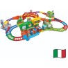 VTech Vroom Vroom Go - Avventure in Treno, Pista Trenino Elettrico con Ostacoli, Inclusa Locomotiva Motorizzata e Vagoni, 6 Zon