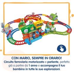 VTech Vroom Vroom Go - Avventure in Treno, Pista Trenino Elettrico con Ostacoli, Inclusa Locomotiva Motorizzata e Vagoni, 6 Zon