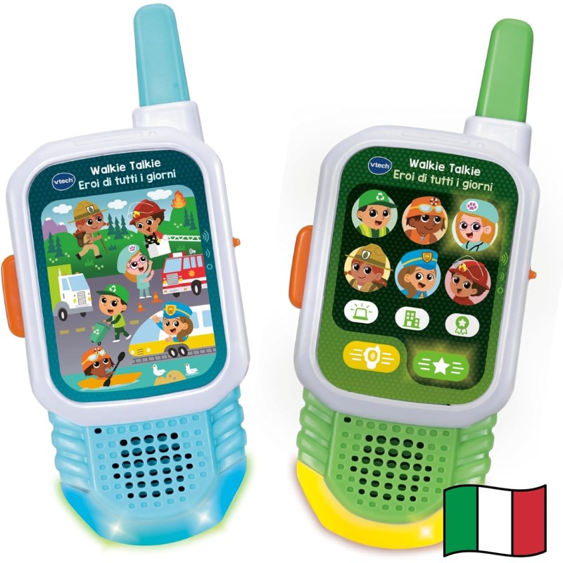 VTech Walkie Talkie - Eroi di Tutti i Giorni, Walkie Talkie Bambini con 2 Modalità, Esplora i Mestieri, 2 Dispositivi Portata 1