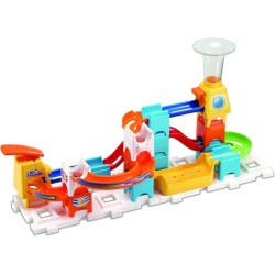 VTech Marble Rush - Discovery Set, Pista per Biglie con 30 Pezzi, 3 MarbleBiglie Incluse, Lanciatore e Area di Lancio, Molti Pa