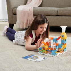 VTech Marble Rush - Discovery Set, Pista per Biglie con 30 Pezzi, 3 MarbleBiglie Incluse, Lanciatore e Area di Lancio, Molti Pa