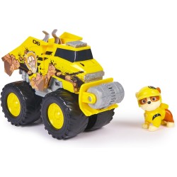 Paw Patrol: Rescue Wheels, Bulldozer di Rubble, Veicolo Giocattolo con Trasformazione e Personaggio Collezionabile, Giocattoli 