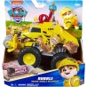 Paw Patrol: Rescue Wheels, Bulldozer di Rubble, Veicolo Giocattolo con Trasformazione e Personaggio Collezionabile, Giocattoli 