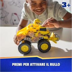 Paw Patrol: Rescue Wheels, Bulldozer di Rubble, Veicolo Giocattolo con Trasformazione e Personaggio Collezionabile, Giocattoli 