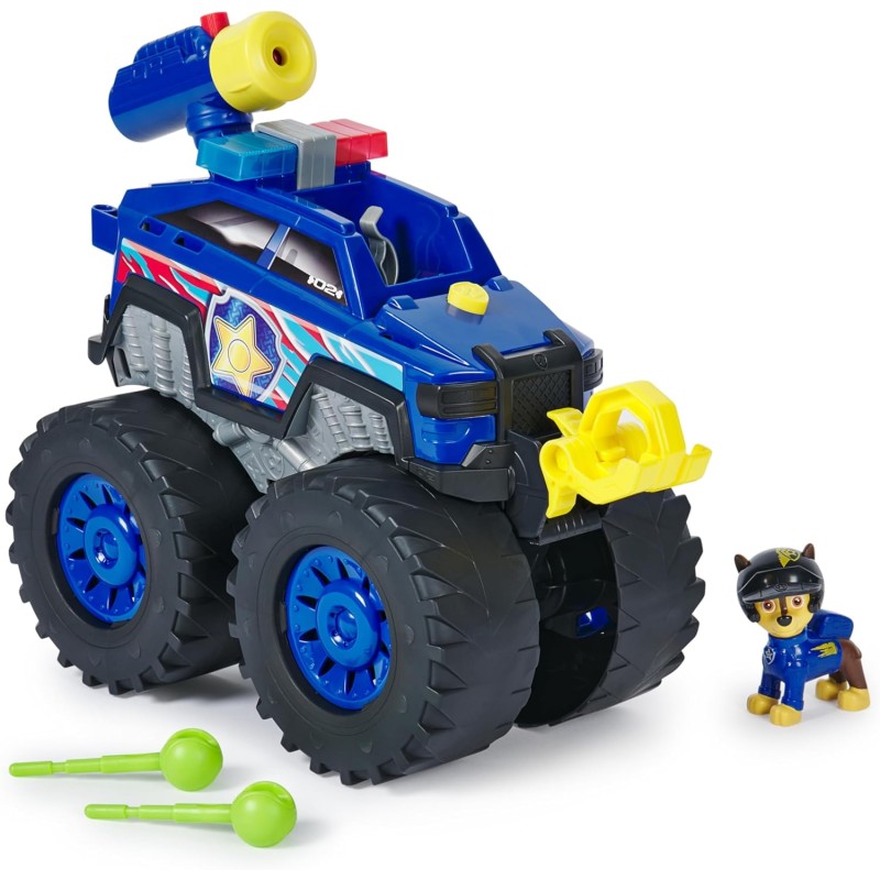 PAW Patrol: Rescue Wheels Chase Deluxe, Veicolo Giocattolo con Propulsore, Argano Motorizzato, Luci e Suoni, Giocattoli per Bam