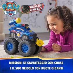 PAW Patrol: Rescue Wheels Chase Deluxe, Veicolo Giocattolo con Propulsore, Argano Motorizzato, Luci e Suoni, Giocattoli per Bam