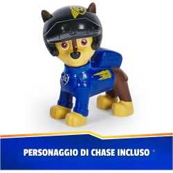 PAW Patrol: Rescue Wheels Chase Deluxe, Veicolo Giocattolo con Propulsore, Argano Motorizzato, Luci e Suoni, Giocattoli per Bam