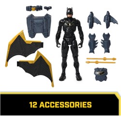 DC Comics, Action Figure Batman Adventures Night Sky, Alto 30 cm con Ali Espandibili, 17 Punti di Articolazione, 7 Accessori e 