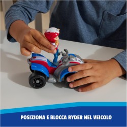 Paw Patrol, quad di Ryder 2025, veicolo giocattolo con action figure da collezione, giocattoli orientati alla sostenibilità per
