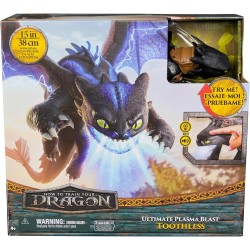 DreamWorks Dragons, How to Train Your Dragon, Sdentato Sputafuoco, Action Figure con Luci, Suoni e Ali da 38 cm, Giocattoli per