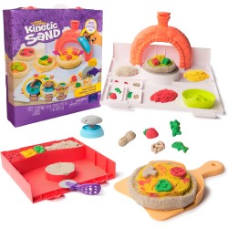 Kinetic Sand, Set di Gioco Squish Pizza, con 452 g di Sabbia e 5 Attrezzi, Giocattoli per Bambini e Bambine, 5+ Anni