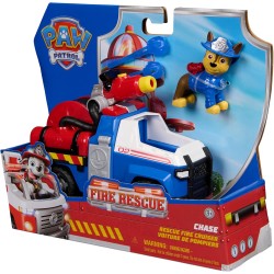 Paw Patrol Fire Rescue: Veicolo Antincendio di Chase con Personaggio, Lanciamissili e Camion Giocattolo, Giocattoli per Bambini