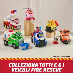 Paw Patrol Fire Rescue: Camion Ribaltabile Antincendio di Rubble con Personaggio, Proiettili e Camion Giocattolo, Giocattoli pe