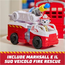 Paw Patrol Fire Rescue, Stazione dei Pompieri, con Personaggio Marshall, Camion dei Pompieri, Luci e Suoni e Lanciatore, Giocat