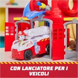 Paw Patrol Fire Rescue, Stazione dei Pompieri, con Personaggio Marshall, Camion dei Pompieri, Luci e Suoni e Lanciatore, Giocat
