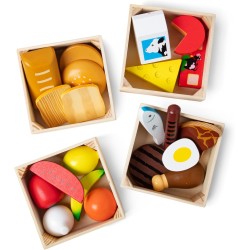 Melissa & Doug Set Gruppi di Cibo - Cibo Giocattolo da Tagliare in Legno, Accessori Cucina Montessori, Giochi Educativi, Regalo