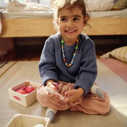 Melissa & Doug Set Gruppi di Cibo - Cibo Giocattolo da Tagliare in Legno, Accessori Cucina Montessori, Giochi Educativi, Regalo