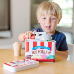 Melissa & Doug Set Coni Gelato – Gioco Educativo in Legno per Bambini, Coni e Palline con Cucchiaio Magnetico, Gioco di Imitazi