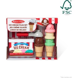 Melissa & Doug Set Coni Gelato – Gioco Educativo in Legno per Bambini, Coni e Palline con Cucchiaio Magnetico, Gioco di Imitazi
