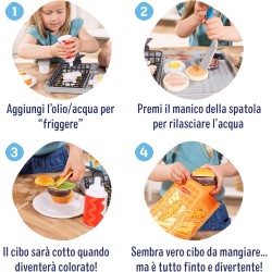 Melissa & Doug Set Water Wow! Griglia da Gioco - Gioco Educativo per Cucinare, Cibo Che Cambia Colore con l Acqua, Regalo per B
