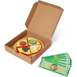 Melissa & Doug Forno della Pizza - Pizzeria Giocattolo in Legno con Cibo Accessori, Gioco di Imitazione Montessori, Regalo Educ