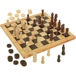 Clementoni - 16828 Dama e Scacchi in Legno, Gioco da Tavolo Ragazzi 6+ Anni e Adulti, per 2 Giocatori, Idea Regalo Made in Ital