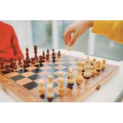 Clementoni - 16828 Dama e Scacchi in Legno, Gioco da Tavolo Ragazzi 6+ Anni e Adulti, per 2 Giocatori, Idea Regalo Made in Ital