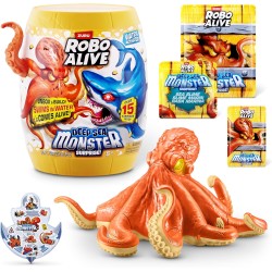 Zuru - ROBO ALIVE Deep Sea Monster Surprise, scatola da scoprire e animale elettronico giocattolo per bambini (octopus)